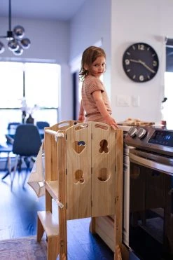 Laurel - 4 In 1 Foldable Kitchen Tower, Step Stool, Chalkboard And Slide