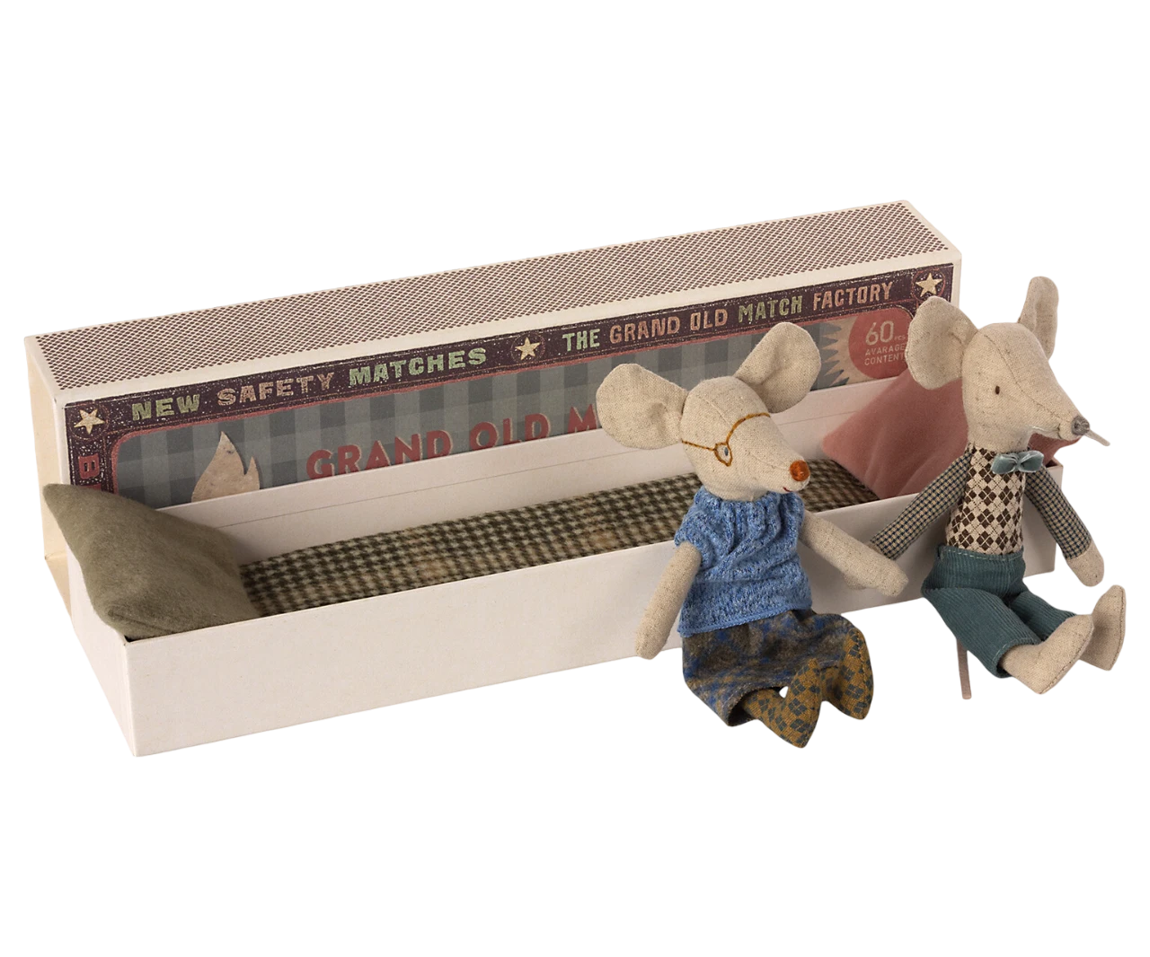 Grandma & Grandpa Mice In Matchbox