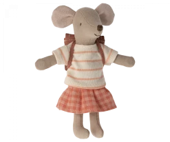 Maileg ETA JUNE SS24 Tricycle Mouse, Big Sister - Coral