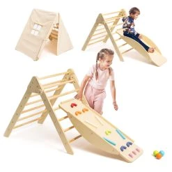 Pikler Triangle Kit 6 In 1 - Unique Patented Design, Inspired By Montessori