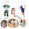 3in1 Swings Set: Rope Ladder + Gymnastic Rings + Disc Rope Swing