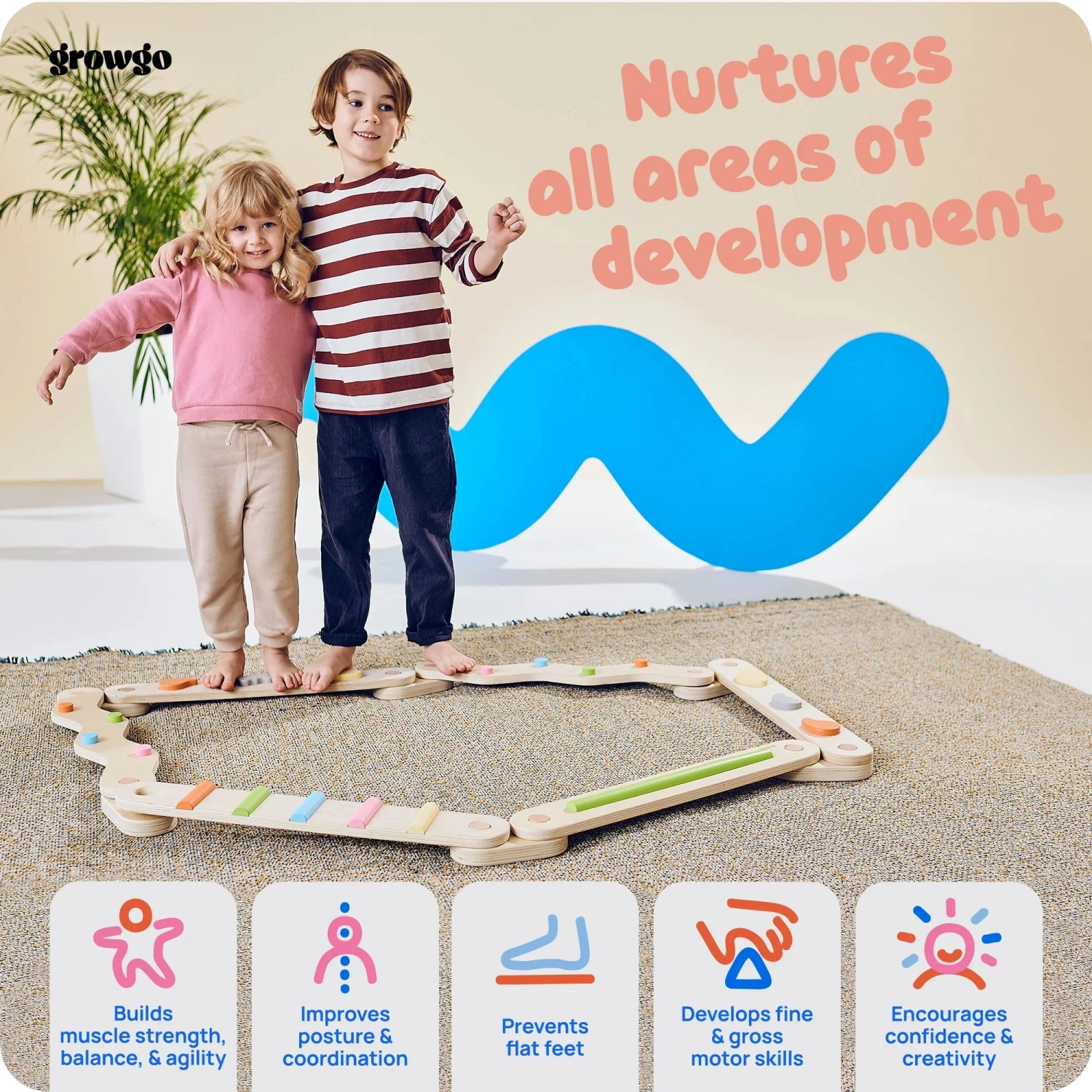 Balance Beams Set 2 In 1 Inspired By Montessori - Image 3