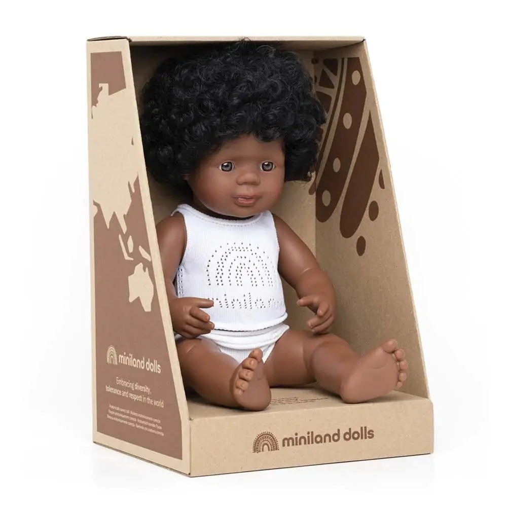 Miniland Baby Doll | African-American Girl 15" - Image 3
