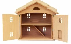 Drewart Doll House With Natural Roof And Doors