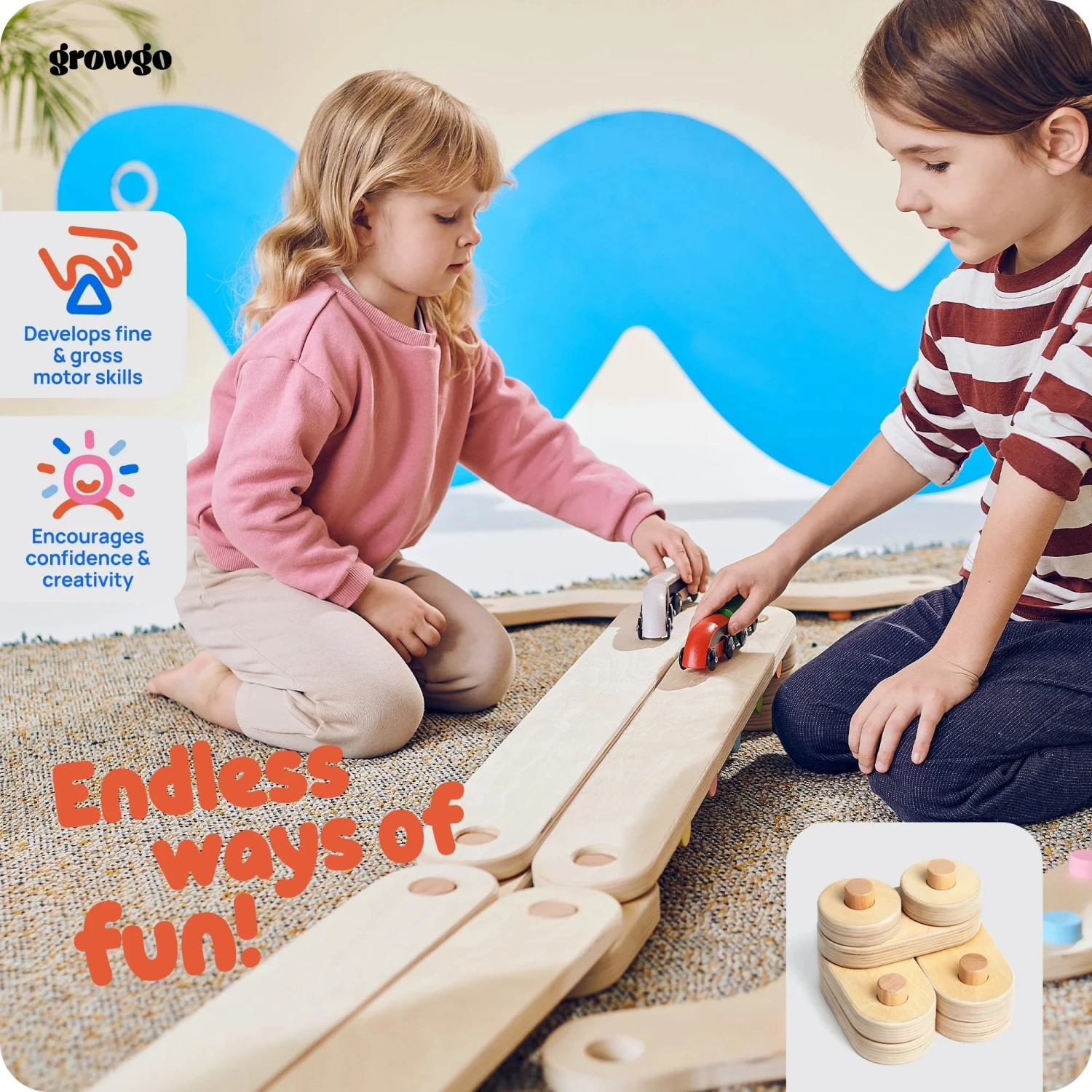 Balance Beams Set 2 In 1 Inspired By Montessori - Image 7