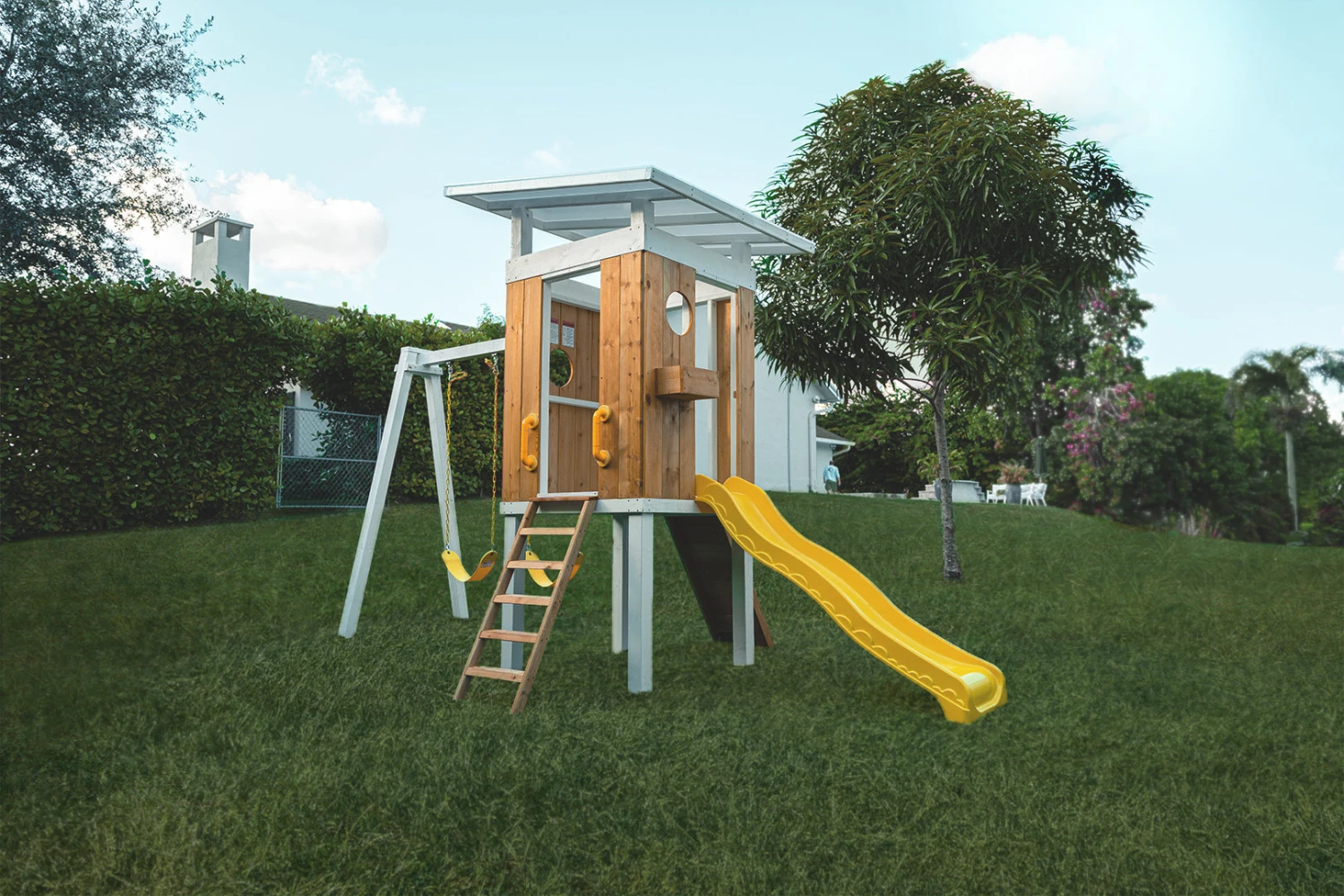 Forest - Modern Backyard Outdoor Swing Set 2 Swings And Trapeze Bar - Image 9