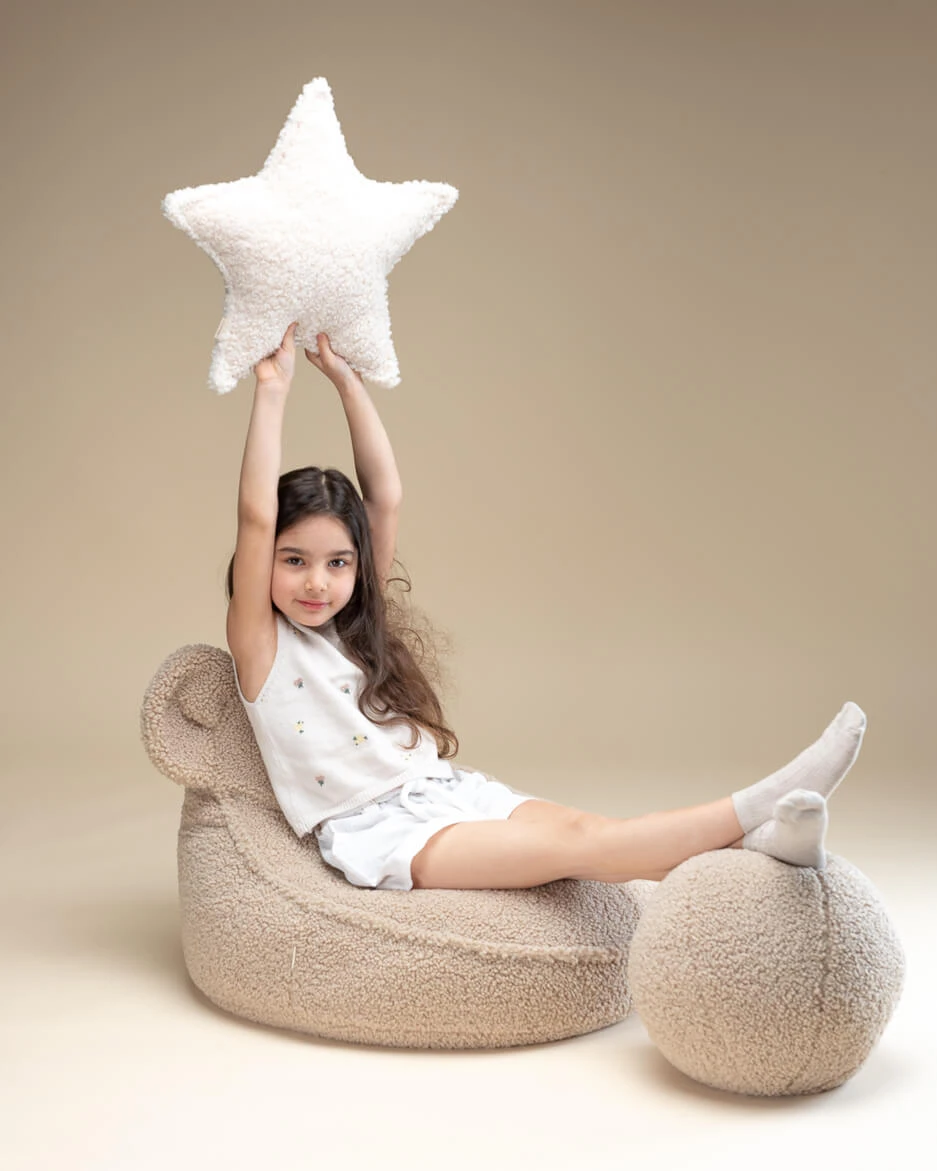 Cream White Star Cushion - Image 6