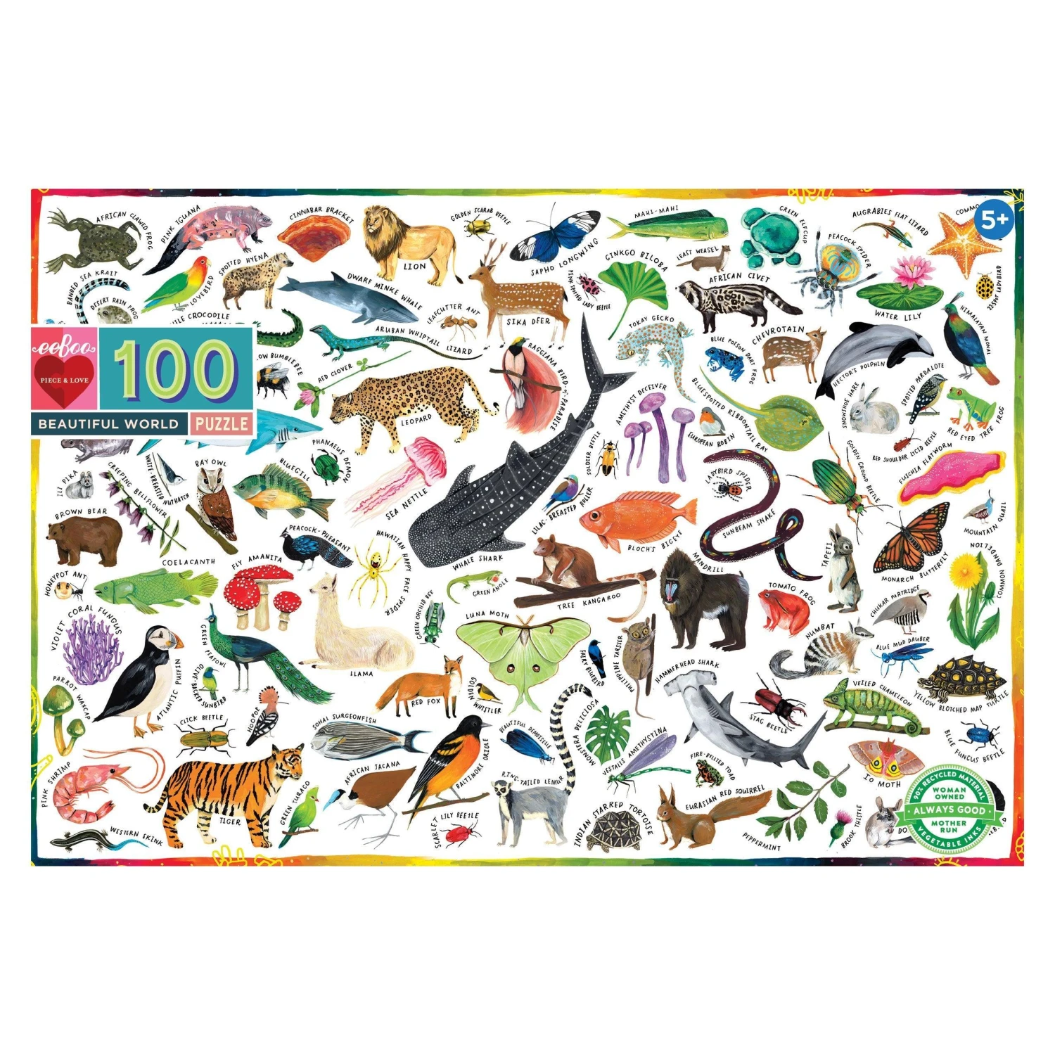 Eeboo Beautiful World 100 Piece Puzzle