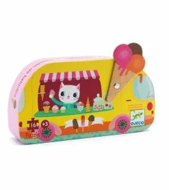 Djeco Mini Silhouette Puzzle Ice Cream Truck, 16pc
