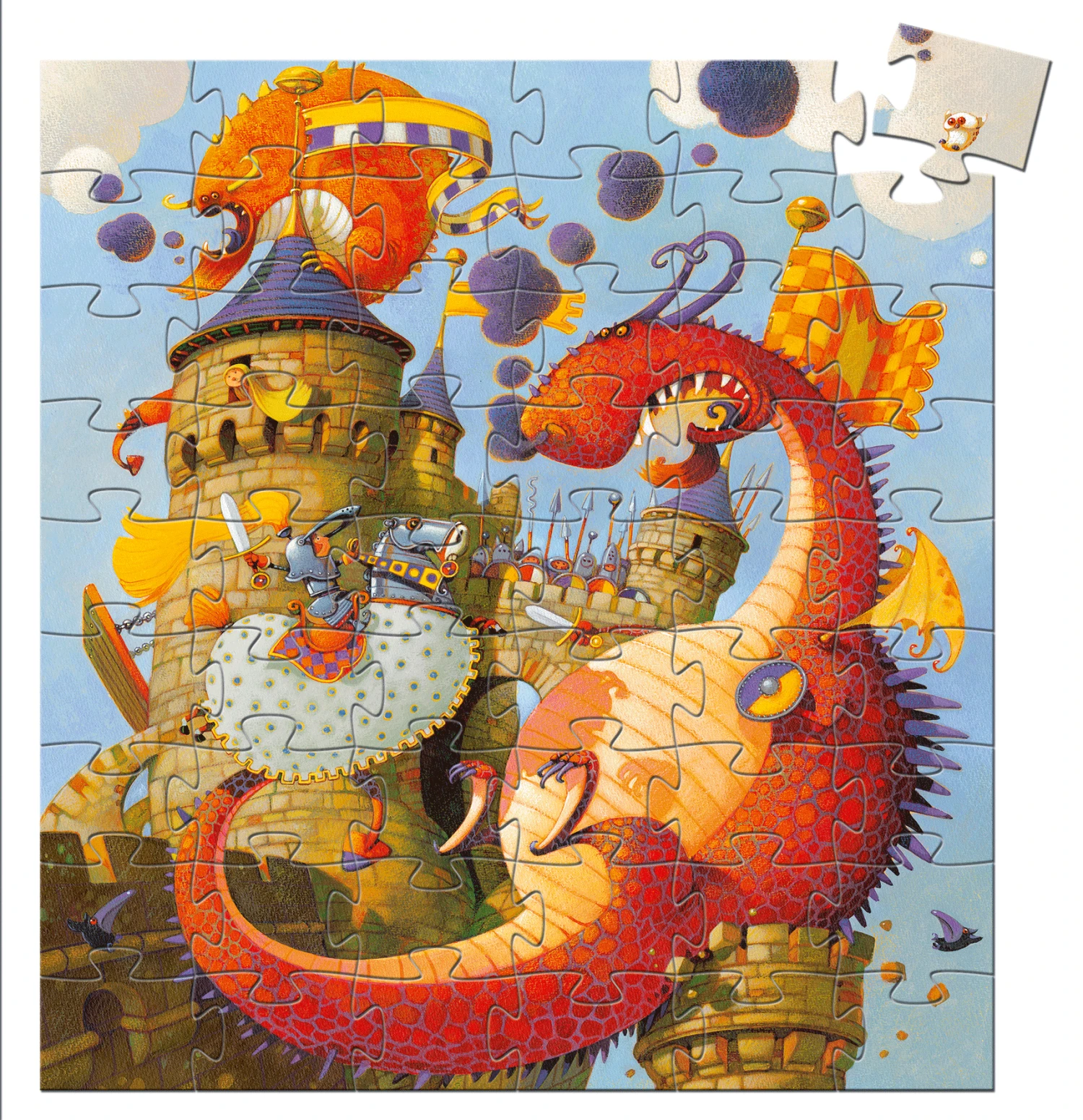 Djeco Silhouette Puzzles Vaillant And The Dragon
