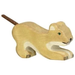 Holztiger - Wooden Animal - Lion, Small, Playing