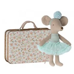 Maileg - Ballerina Little Sister In Suitcase, Light Mint