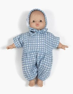 Minikane BABIES - NOA Romper Ensemble, Blue Gingham